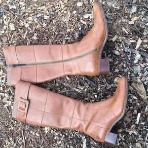 Tall Timberland leather heeled boots